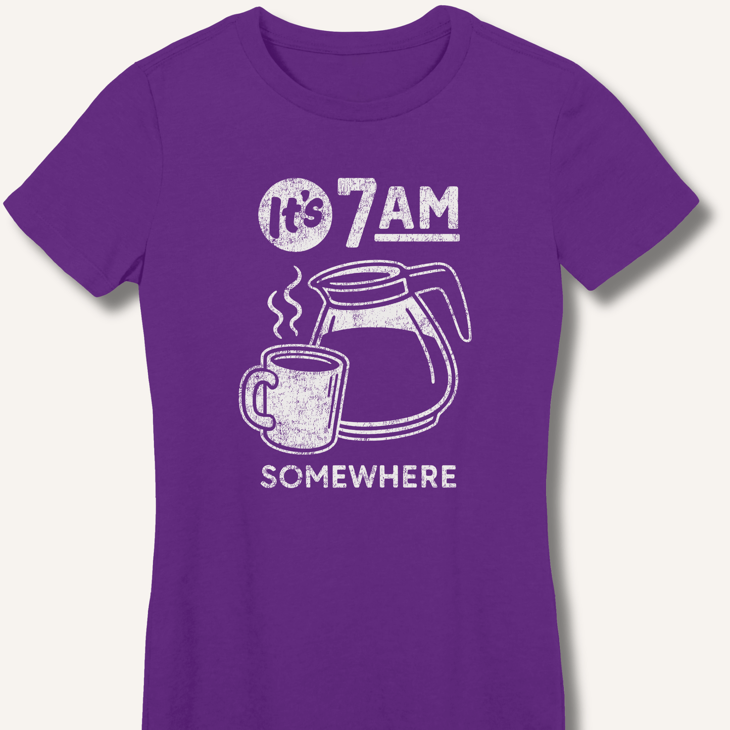 It's 7AM Somewhere Fitted T-Shirt - Sip & Shirt