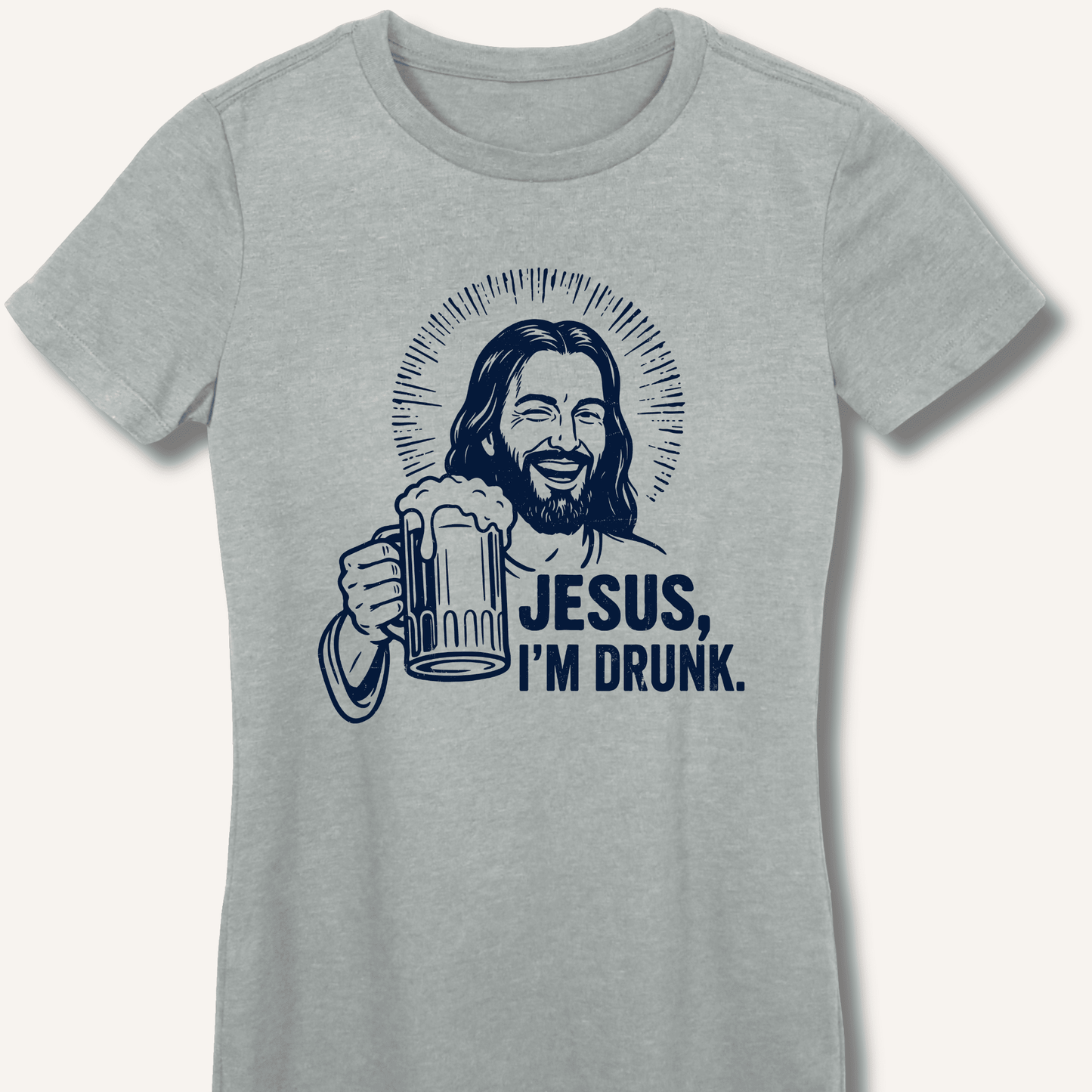 Jesus, I'm Drunk Fitted T-Shirt - Sip & Shirt