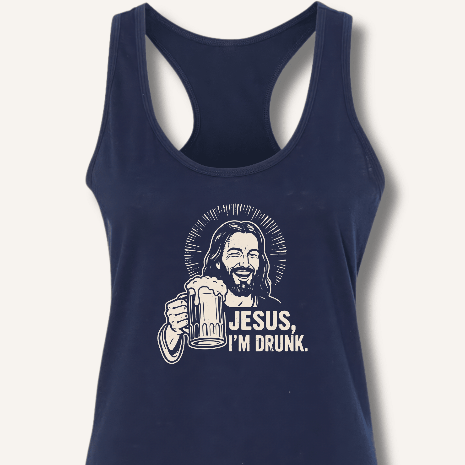 Jesus, I'm Drunk Racerback Tank - Sip & Shirt