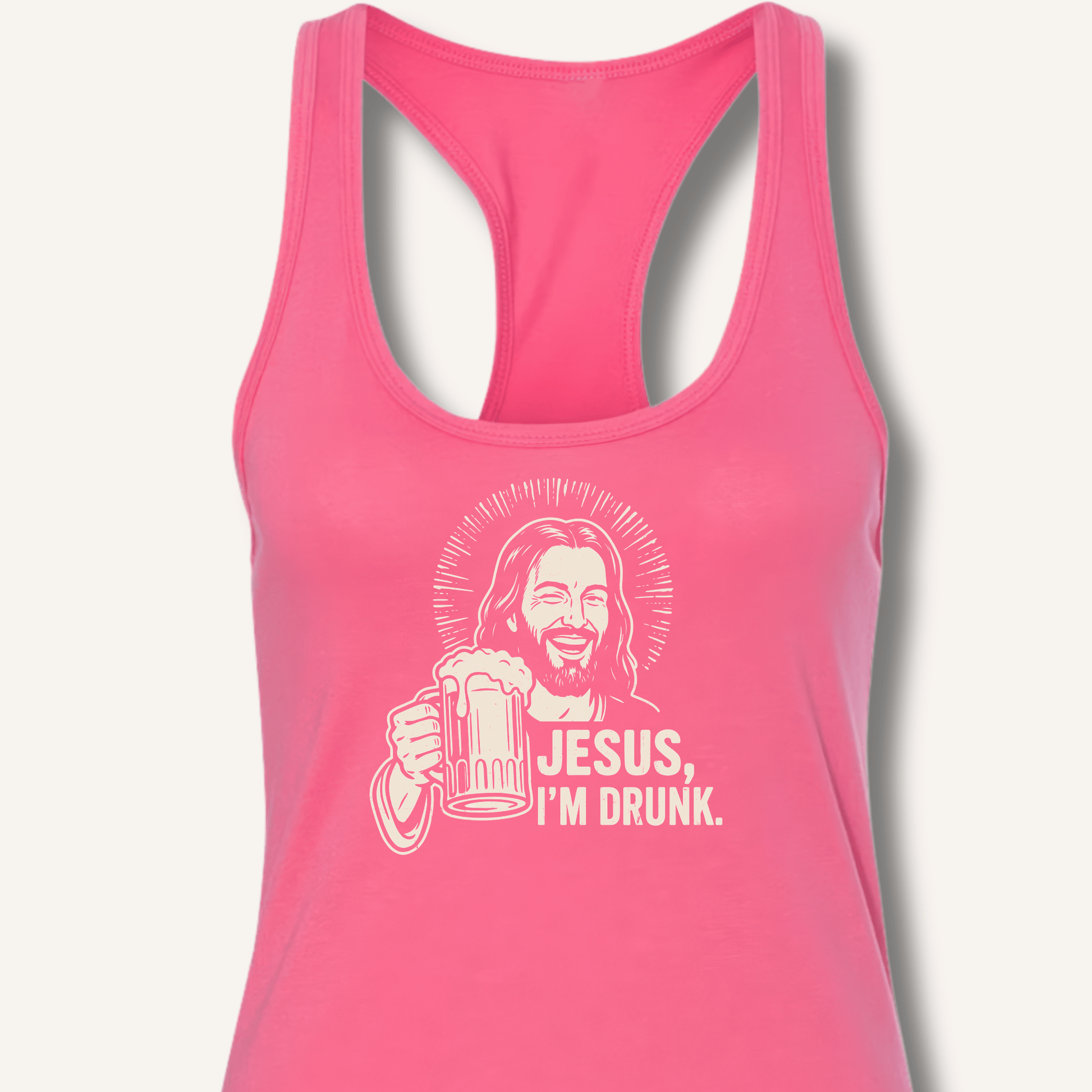 Jesus, I'm Drunk Racerback Tank - Sip & Shirt