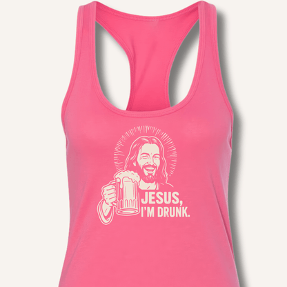 Jesus, I'm Drunk Racerback Tank - Sip & Shirt