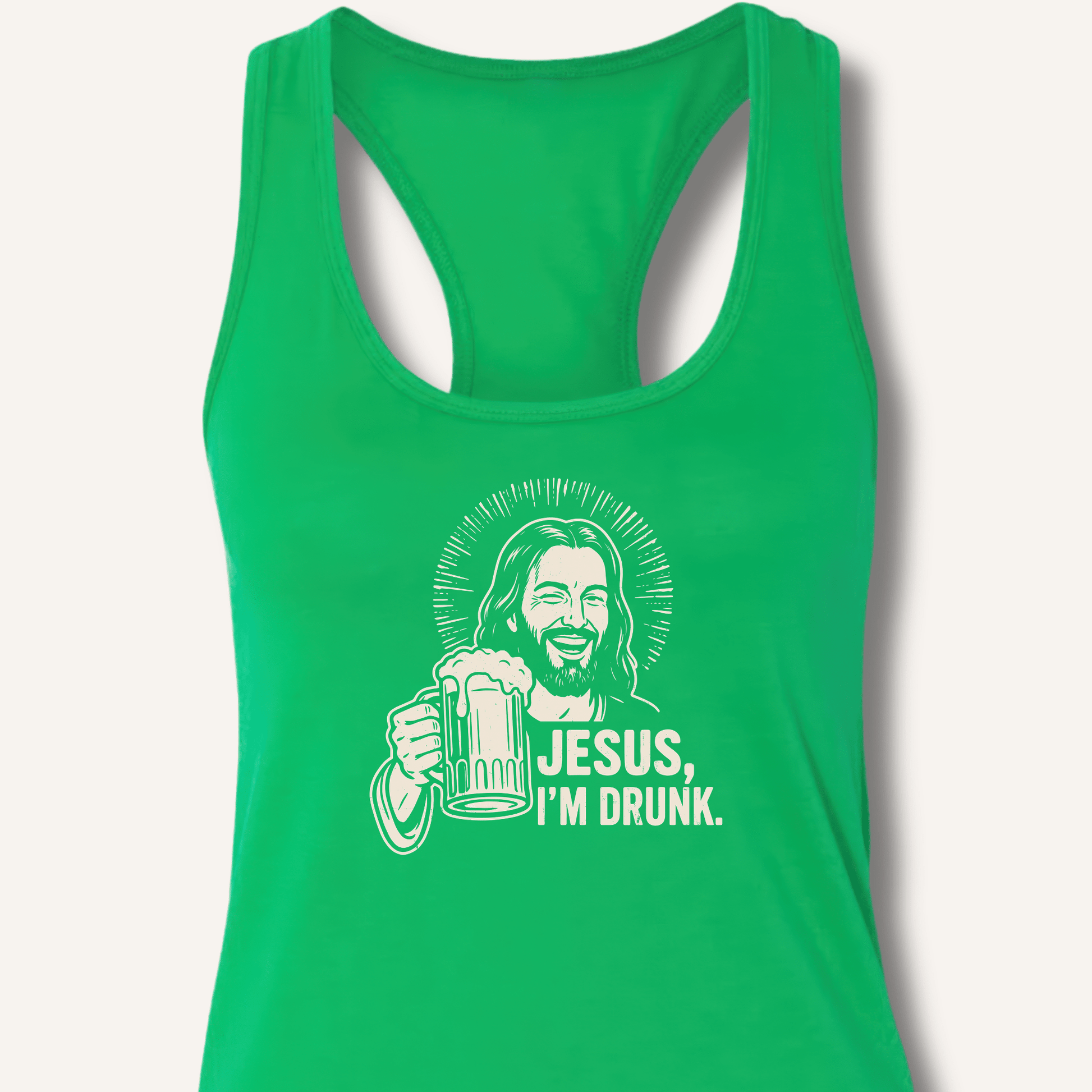 Jesus, I'm Drunk Racerback Tank - Sip & Shirt