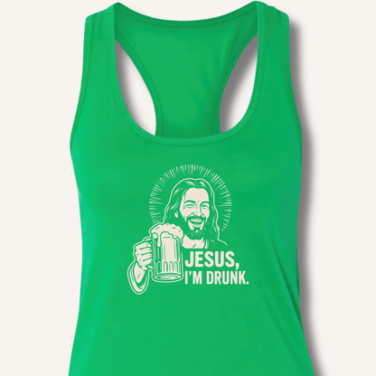 Jesus, I'm Drunk Racerback Tank - Sip & Shirt