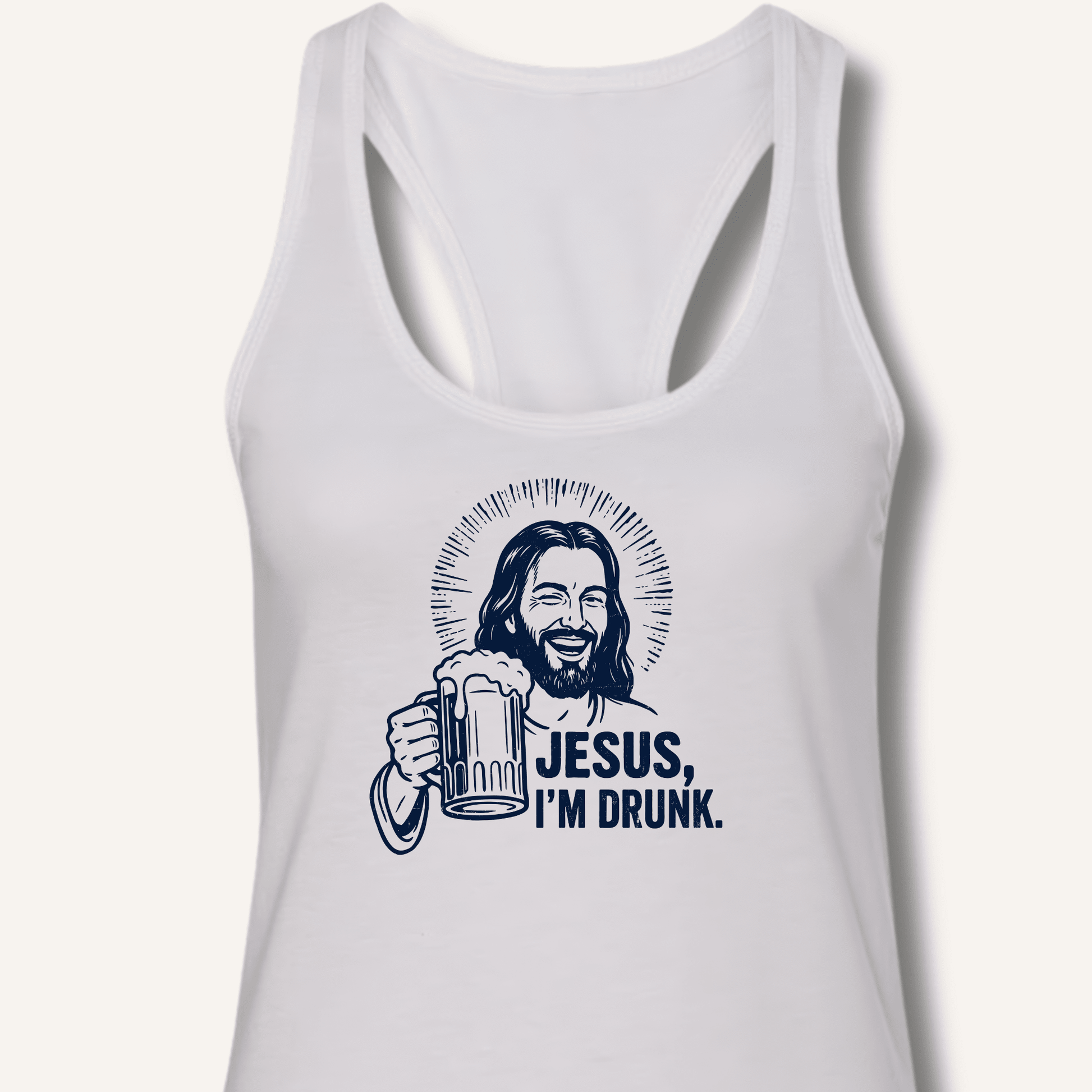 Jesus, I'm Drunk Racerback Tank - Sip & Shirt