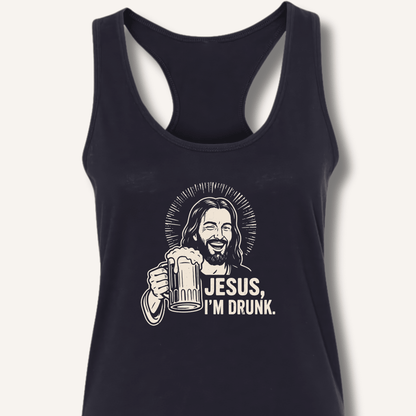 Jesus, I'm Drunk Racerback Tank - Sip & Shirt