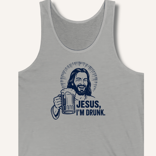 Jesus, I'm Drunk Tank - Sip & Shirt