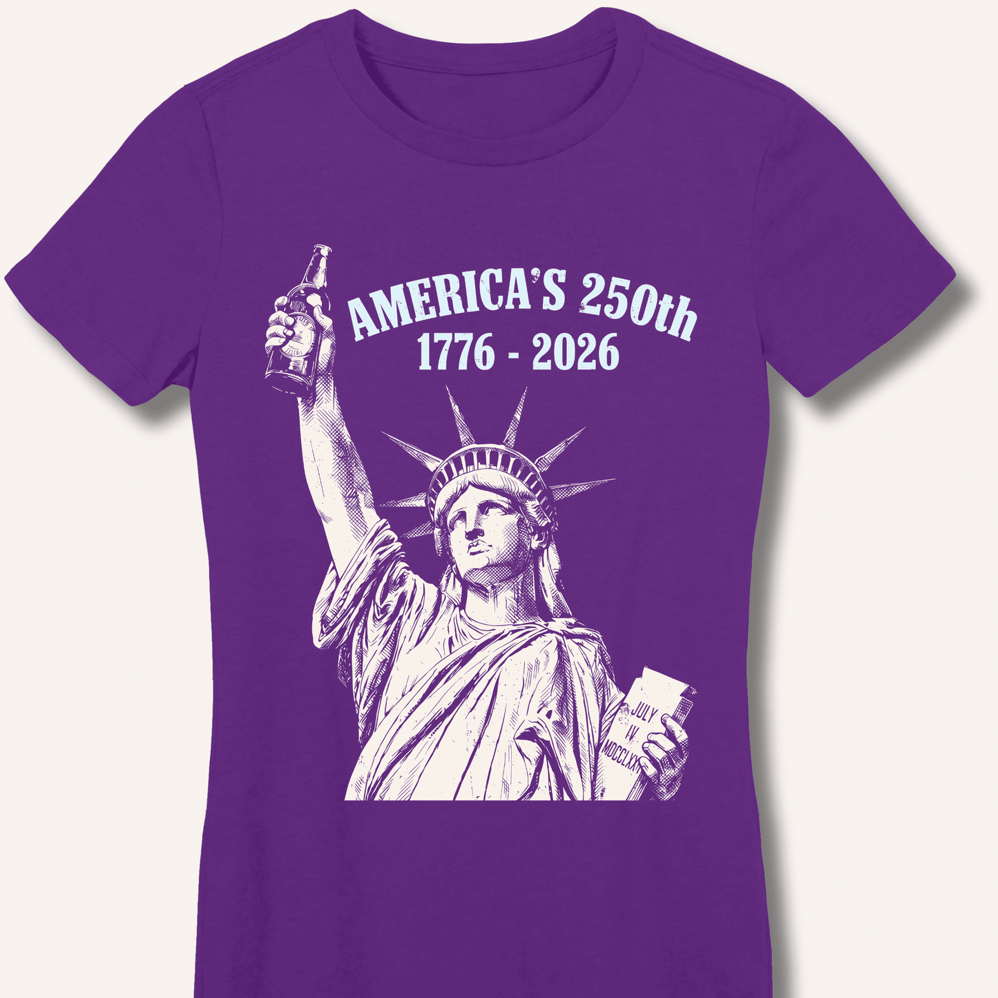 Lady Liberty's Beer Toast Fitted T-Shirt - Sip & Shirt