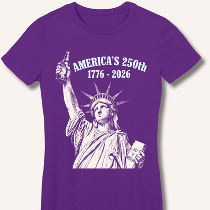 Lady Liberty's Beer Toast Fitted T-Shirt - Sip & Shirt