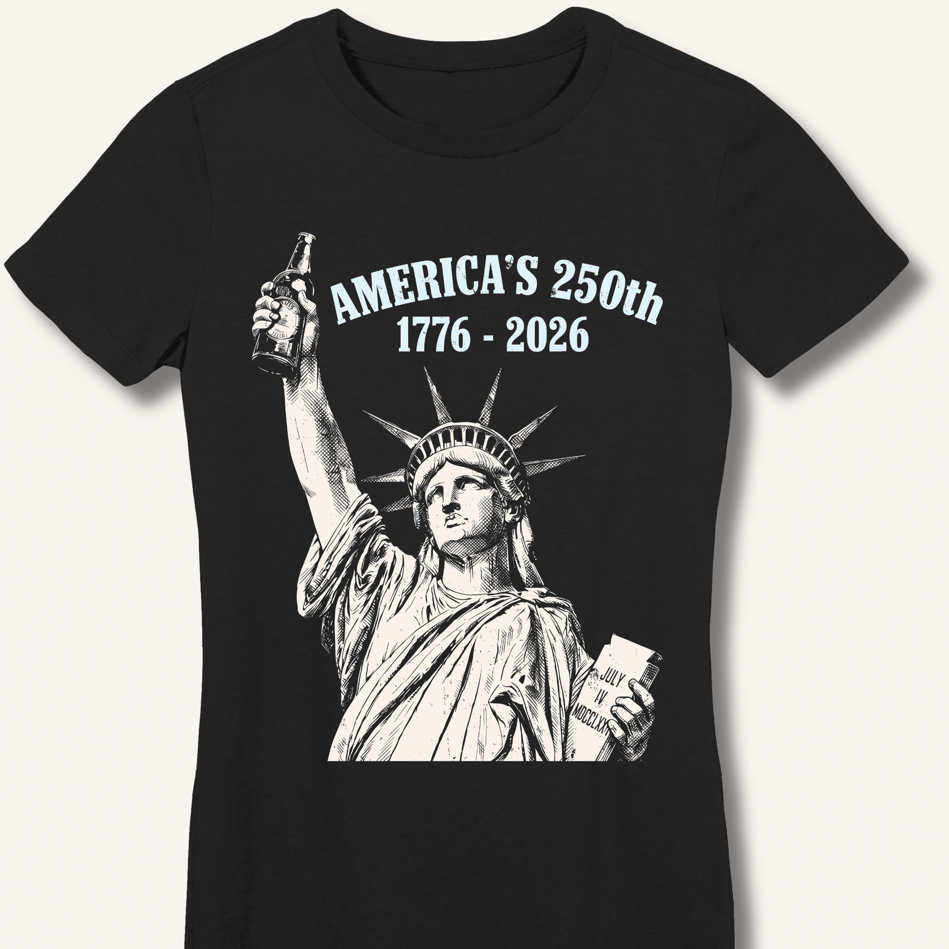 Lady Liberty's Beer Toast Fitted T-Shirt - Sip & Shirt