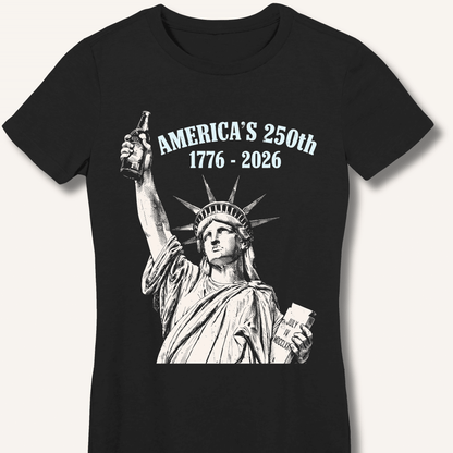 Lady Liberty's Beer Toast Fitted T-Shirt - Sip & Shirt