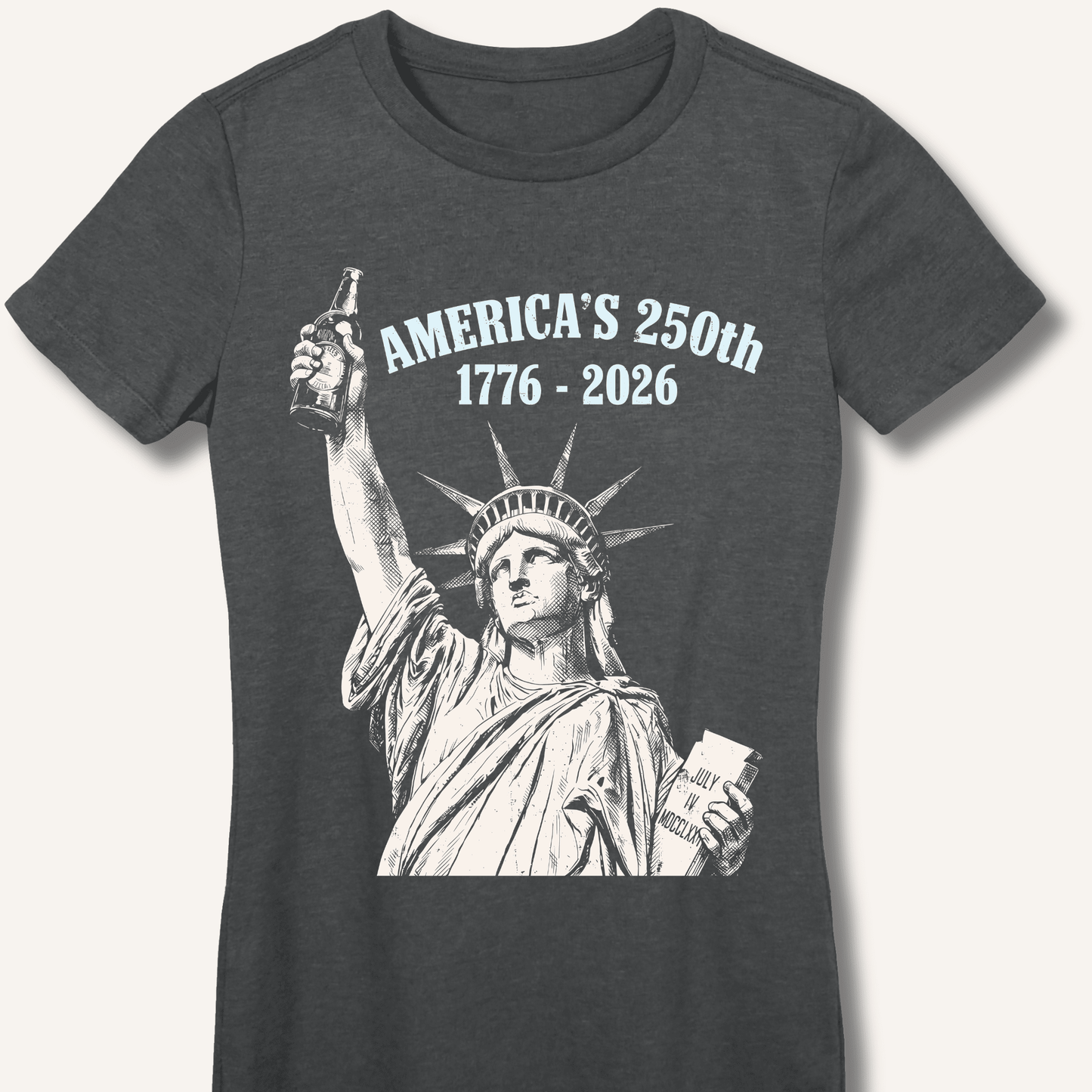 Lady Liberty's Beer Toast Fitted T-Shirt - Sip & Shirt