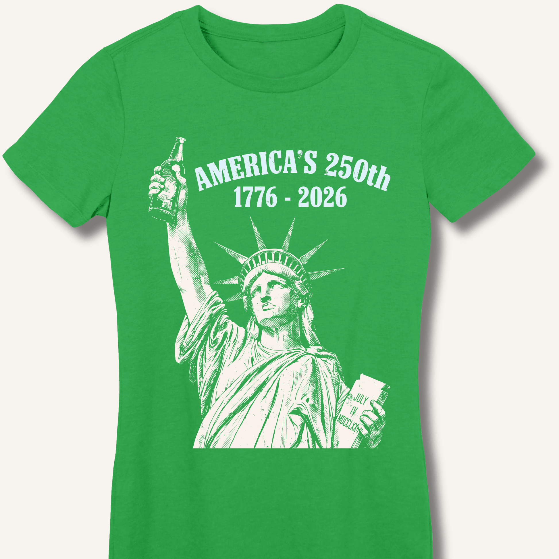 Lady Liberty's Beer Toast Fitted T-Shirt - Sip & Shirt
