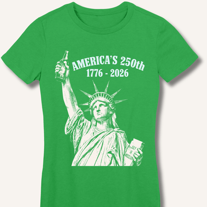 Lady Liberty's Beer Toast Fitted T-Shirt - Sip & Shirt
