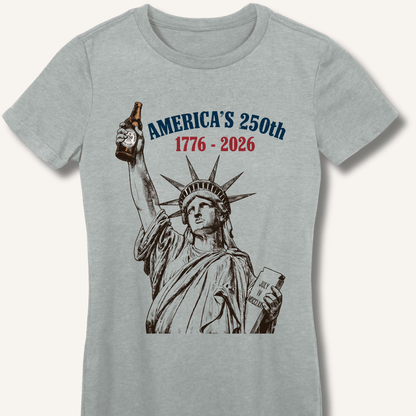 Lady Liberty's Beer Toast Fitted T-Shirt - Sip & Shirt