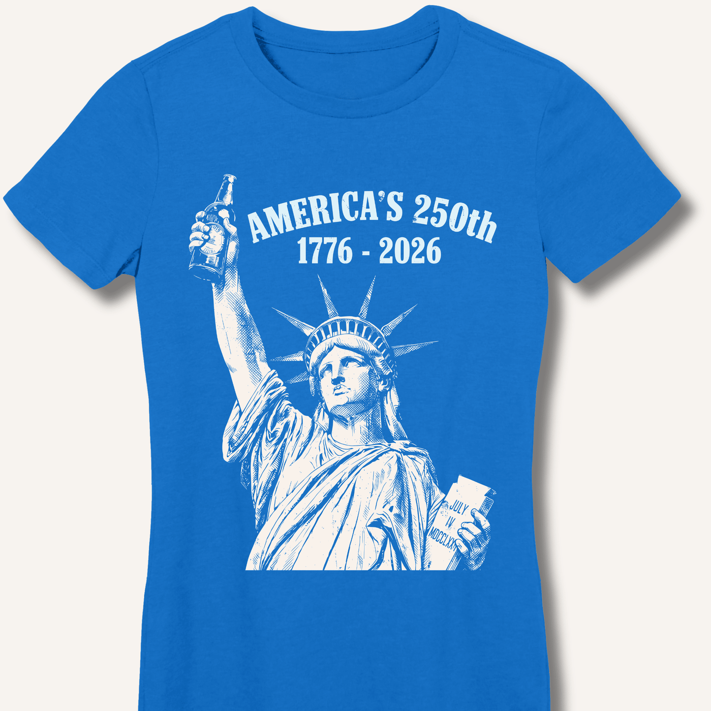 Lady Liberty's Beer Toast Fitted T-Shirt - Sip & Shirt