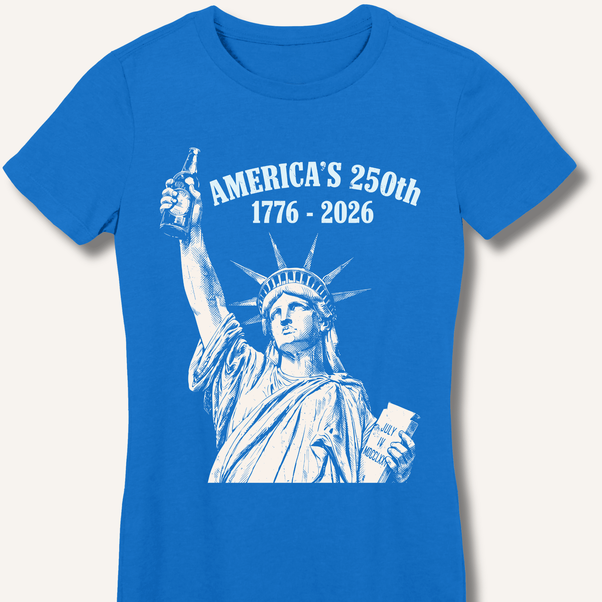 Lady Liberty's Beer Toast Fitted T-Shirt - Sip & Shirt