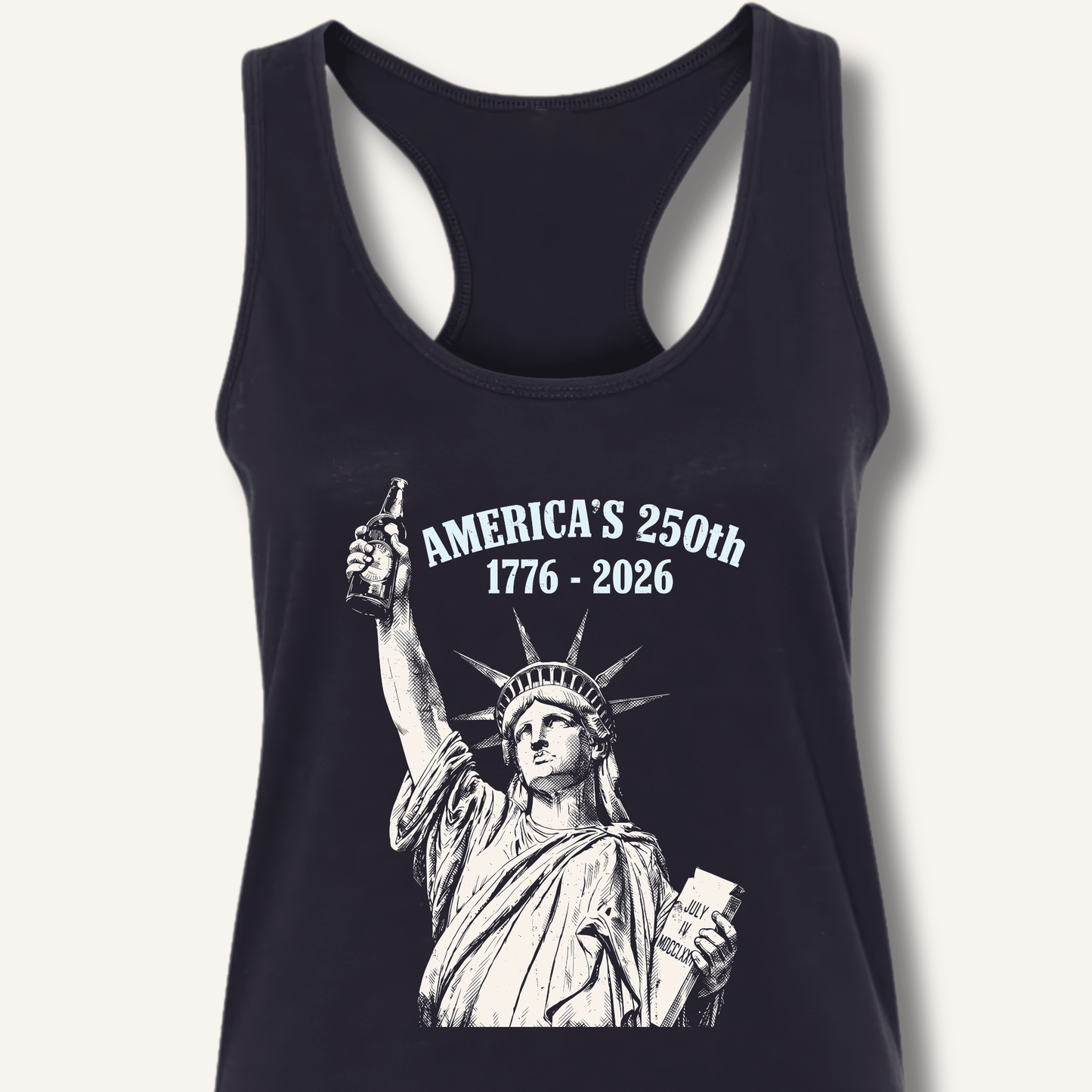 Lady Liberty's Beer Toast Racerback Tank - Sip & Shirt