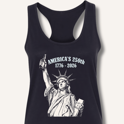 Lady Liberty's Beer Toast Racerback Tank - Sip & Shirt