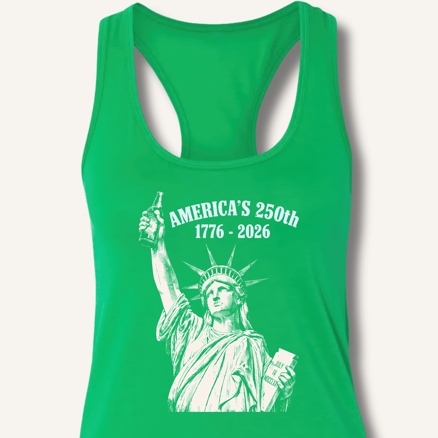 Lady Liberty's Beer Toast Racerback Tank - Sip & Shirt
