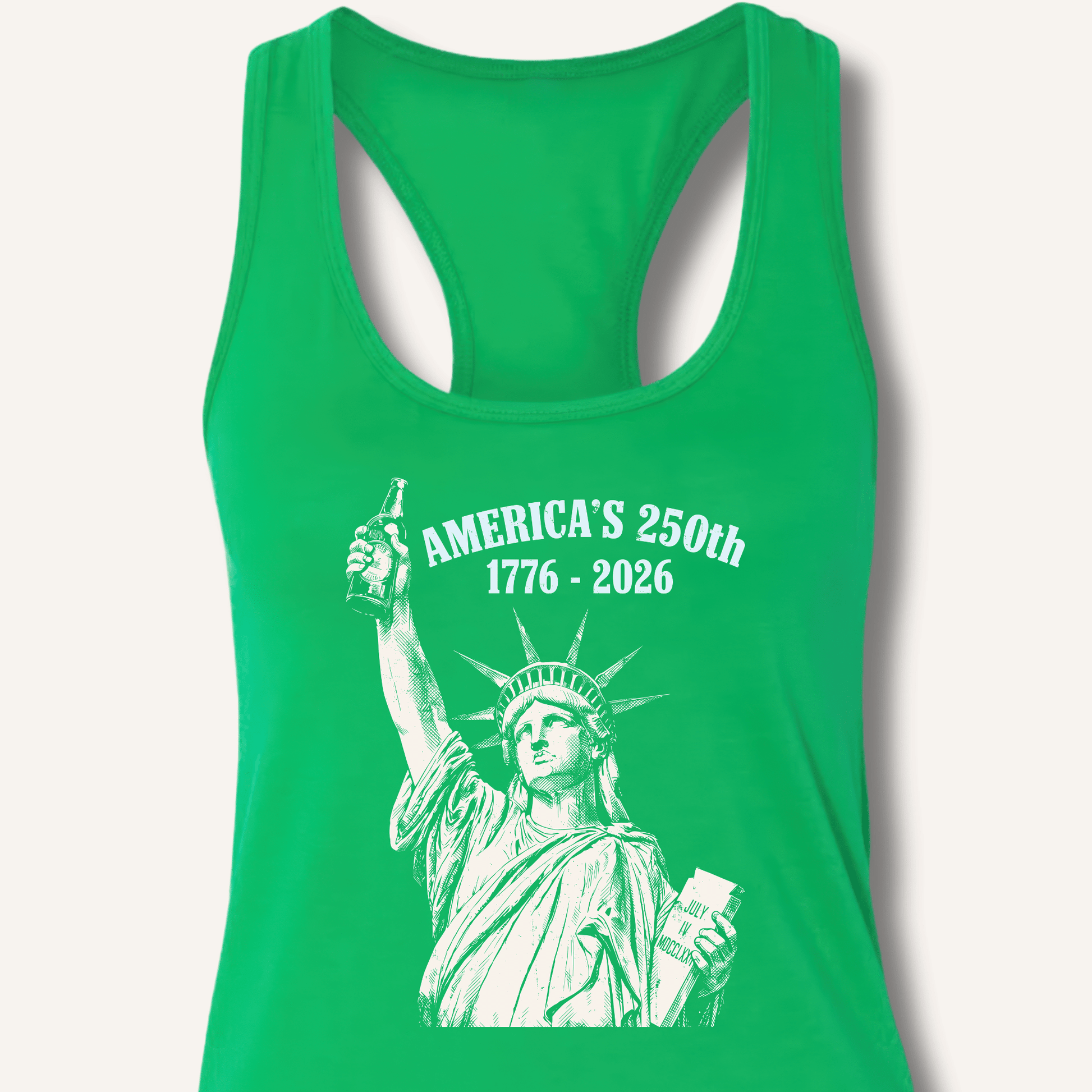 Lady Liberty's Beer Toast Racerback Tank - Sip & Shirt