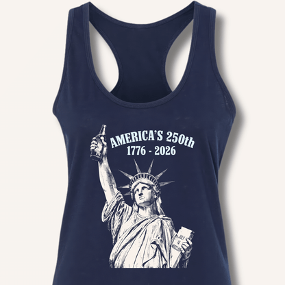 Lady Liberty's Beer Toast Racerback Tank - Sip & Shirt