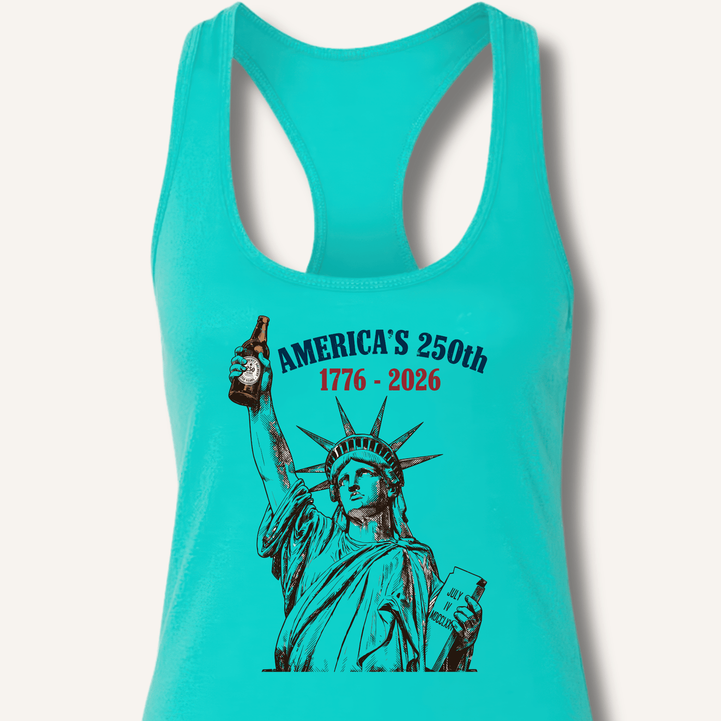 Lady Liberty's Beer Toast Racerback Tank - Sip & Shirt