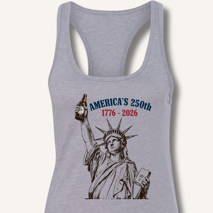 Lady Liberty's Beer Toast Racerback Tank - Sip & Shirt