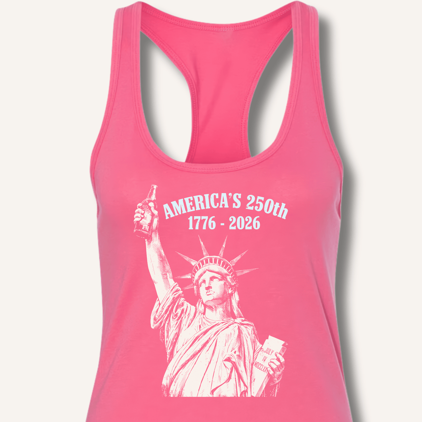 Lady Liberty's Beer Toast Racerback Tank - Sip & Shirt