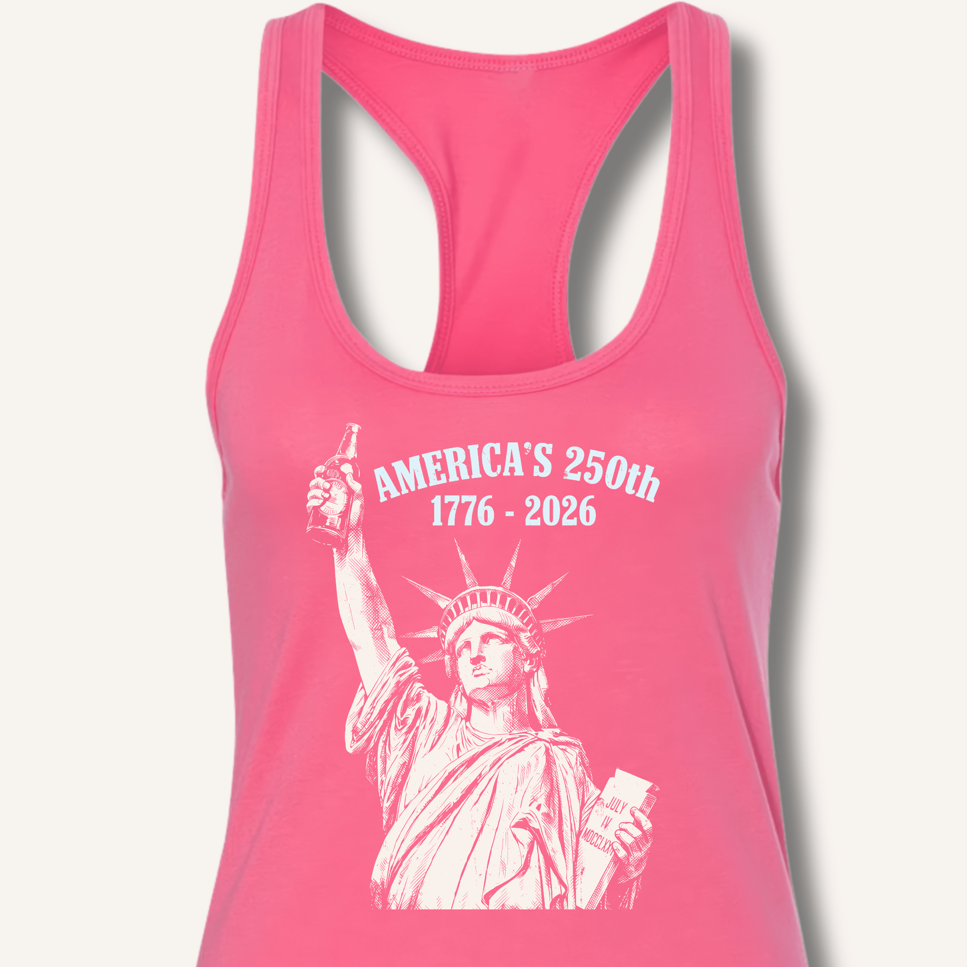 Lady Liberty's Beer Toast Racerback Tank - Sip & Shirt
