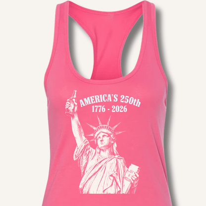 Lady Liberty's Beer Toast Racerback Tank - Sip & Shirt