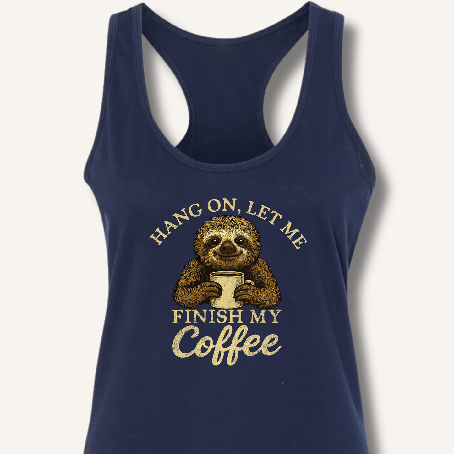 Let Me Finish My Coffee Racerback Tank - Sip & Shirt