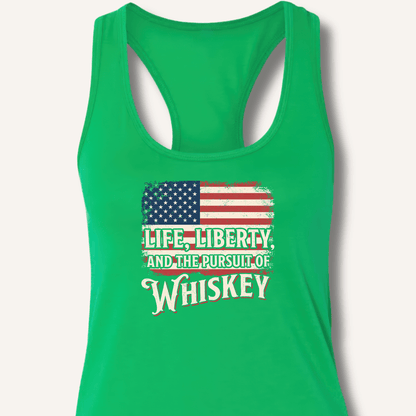 Life, Liberty, and the Pursuit of Whiskey Racerback Tank - Sip & Shirt