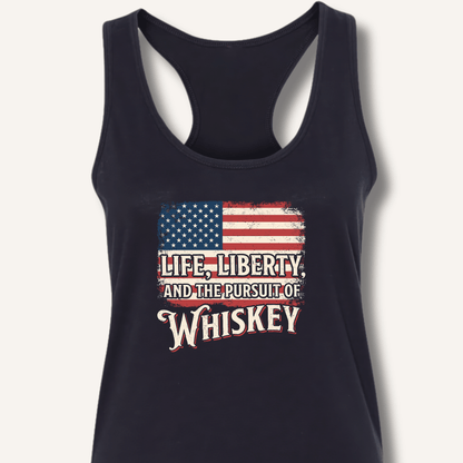 Life, Liberty, and the Pursuit of Whiskey Racerback Tank - Sip & Shirt