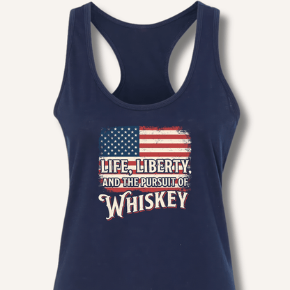 Life, Liberty, and the Pursuit of Whiskey Racerback Tank - Sip & Shirt