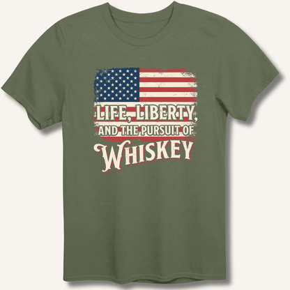 Life, Liberty, and the Pursuit of Whiskey T-Shirt - Sip & Shirt