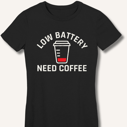 Low Battery Fitted T-Shirt - Sip & Shirt