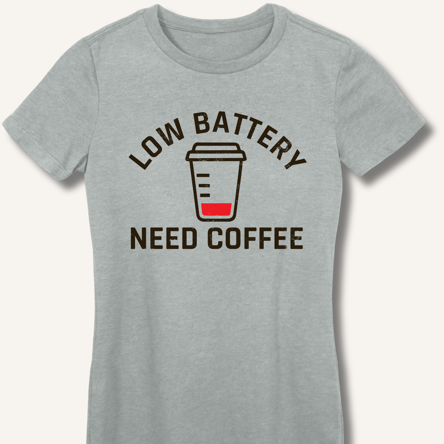 Low Battery Fitted T-Shirt - Sip & Shirt