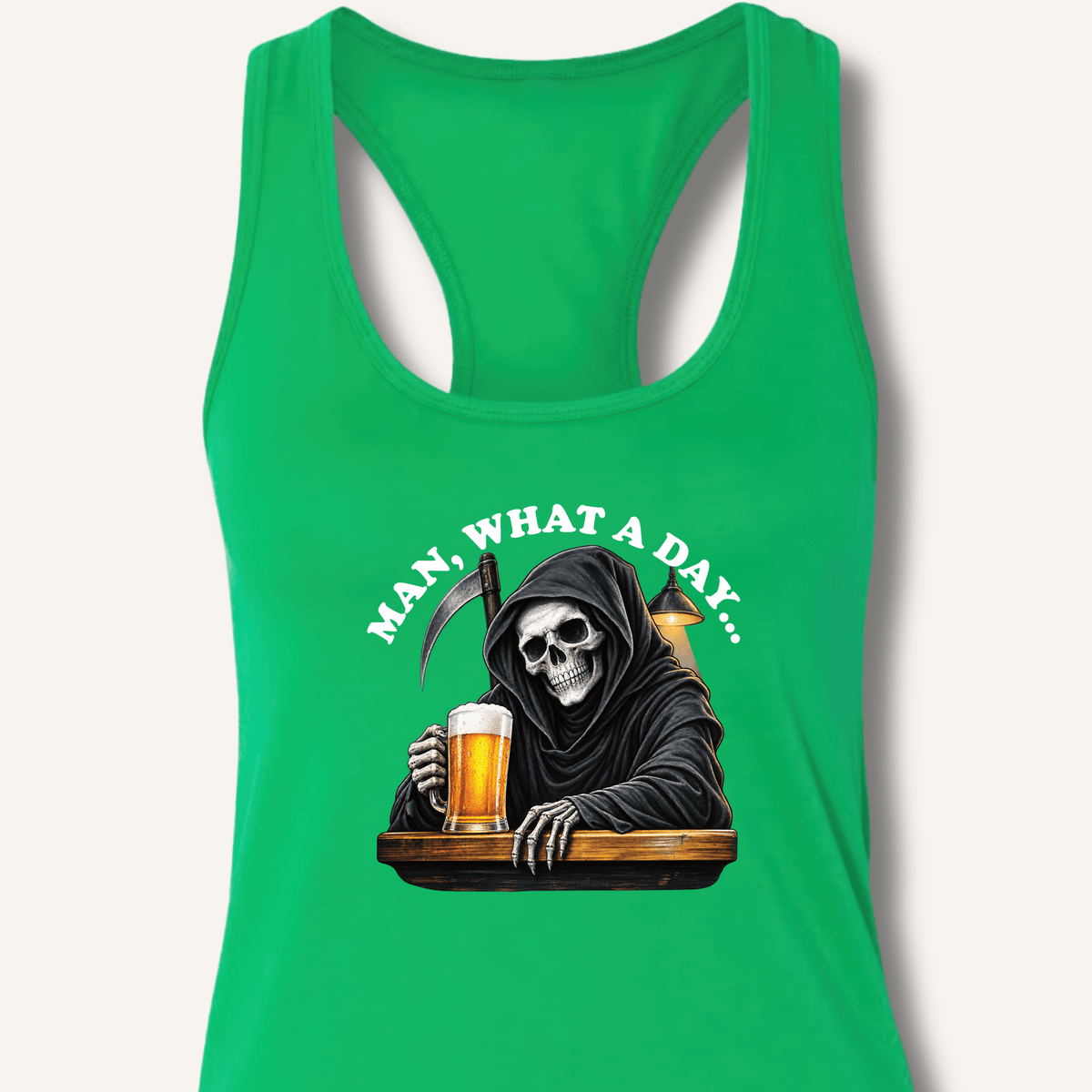 Man, What A Day Racerback Tank - Sip & Shirt