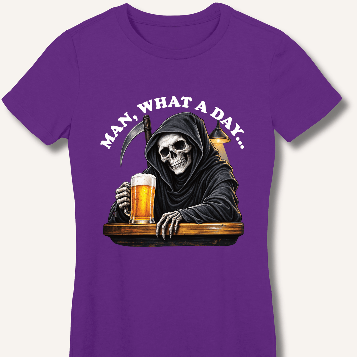 Man, What A Day Women's Fitted T-Shirt - Sip & Shirt