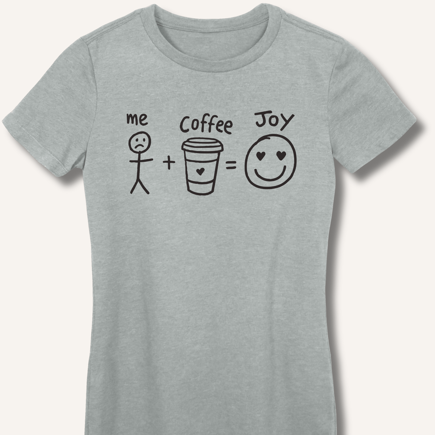 Me + Coffee = Joy Fitted T-Shirt - Sip & Shirt