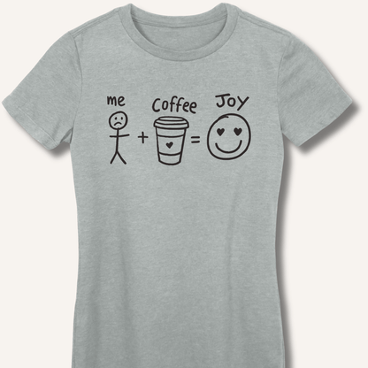 Me + Coffee = Joy Fitted T-Shirt - Sip & Shirt