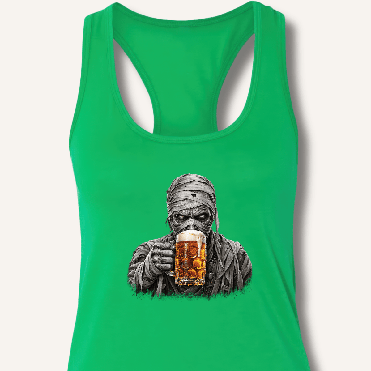 Mummy Drinking Beer Racerback Tank - Sip & Shirt