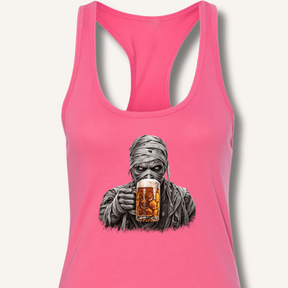 Mummy Drinking Beer Racerback Tank - Sip & Shirt