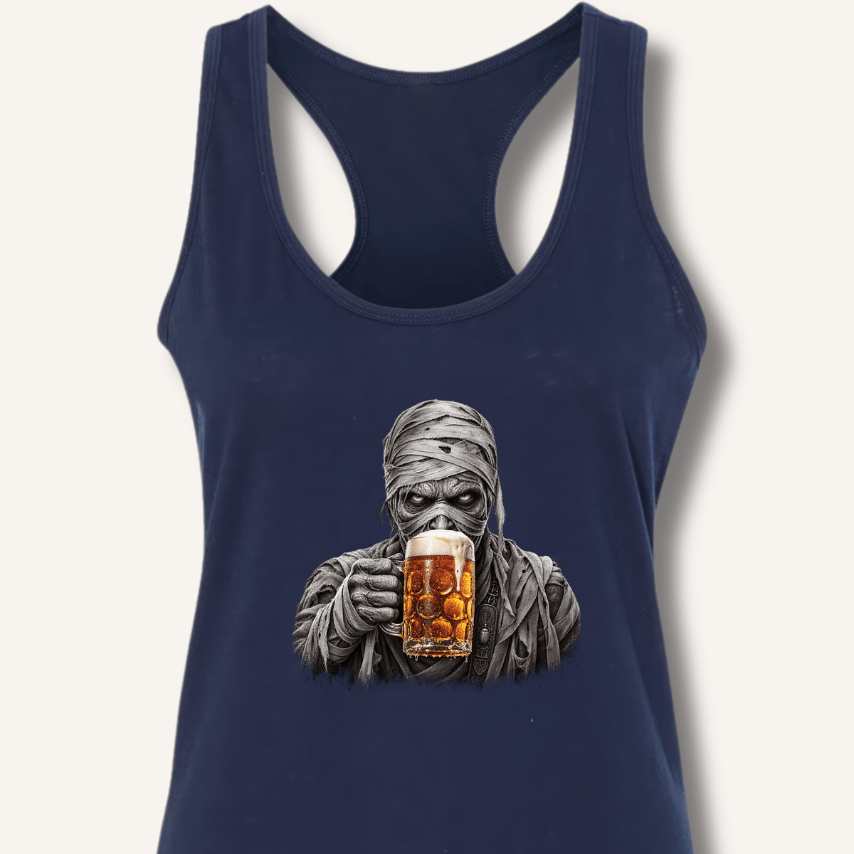Mummy Drinking Beer Racerback Tank - Sip & Shirt