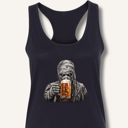 Mummy Drinking Beer Racerback Tank - Sip & Shirt