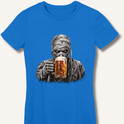 Mummy Drinking Beer Women's Fitted T-Shirt - Sip & Shirt