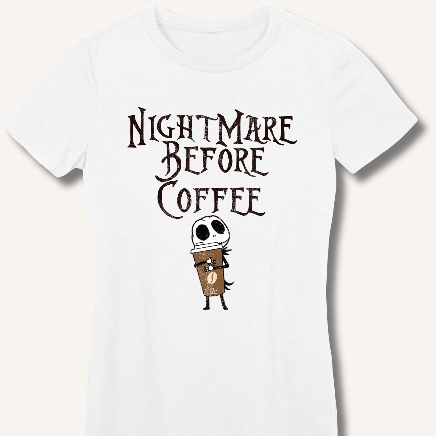 Nightmare Before Coffee Fitted T-Shirt - Sip & Shirt