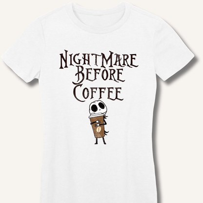 Nightmare Before Coffee Fitted T-Shirt - Sip & Shirt