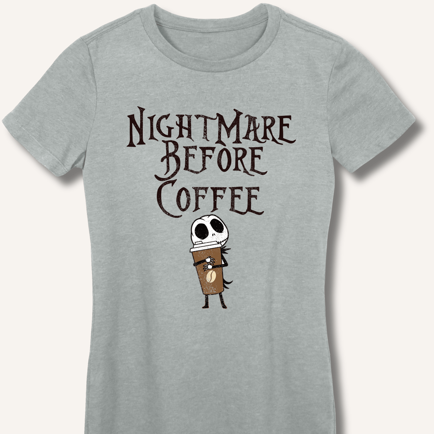 Nightmare Before Coffee Fitted T-Shirt - Sip & Shirt