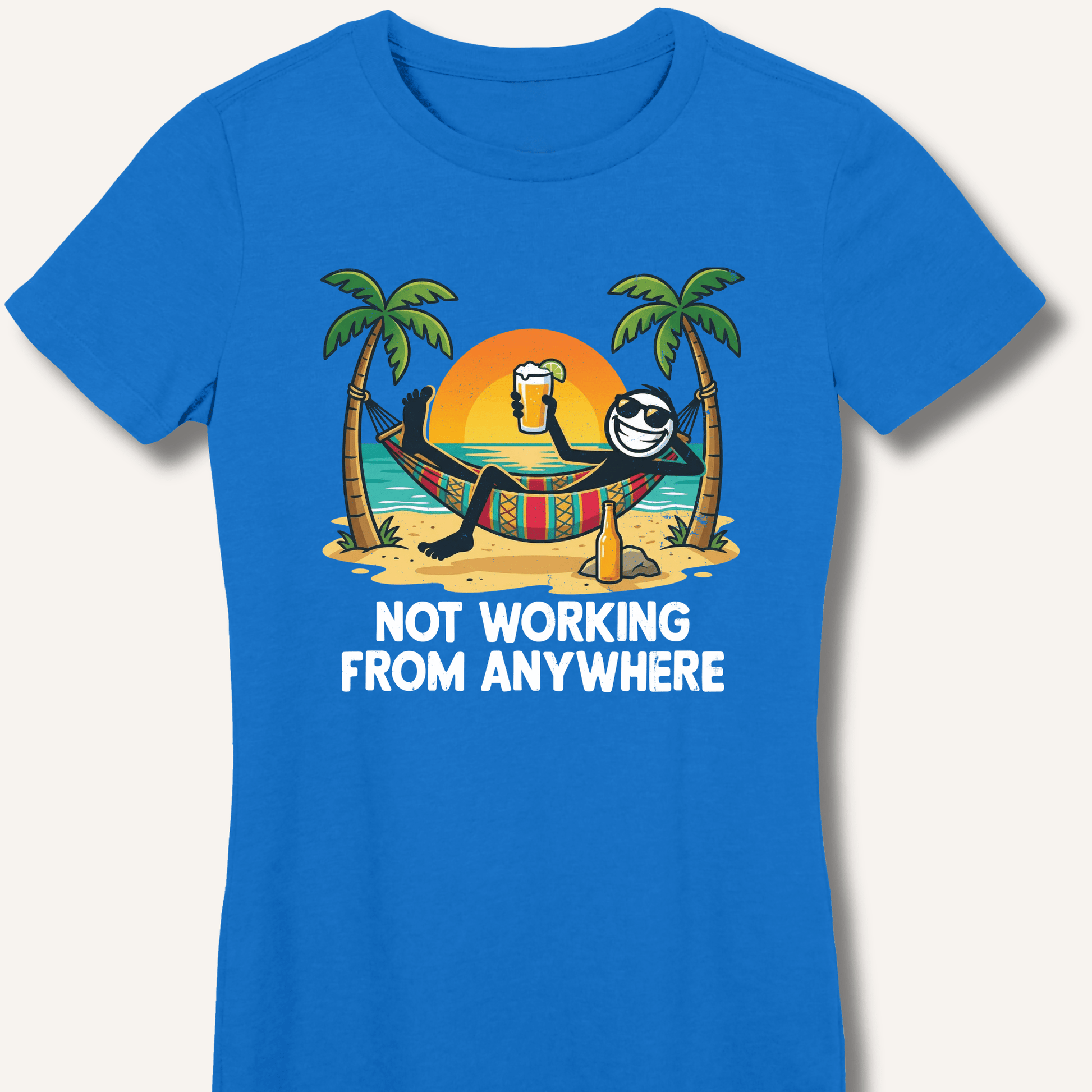 Not Working From Anywhere Fitted T-Shirt - Sip & Shirt